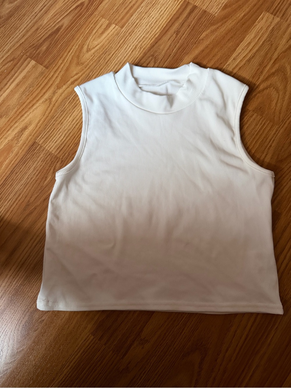 SHEIN White Ribbed Mock Neck Sleeveless Tank for Kids